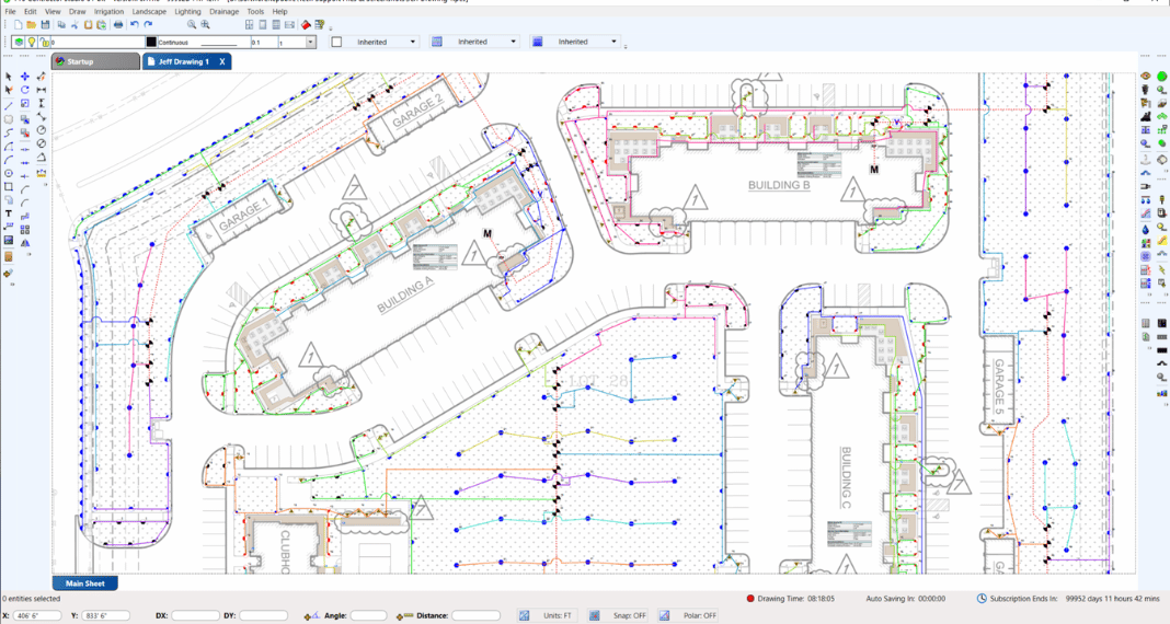Pro Contractor Studio irrigation design software screenshot